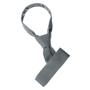 Allegra K Men's Knit Self-Tied Solid Color Skinny Square Tipping Ties - 1 of 4