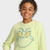 Girls' Dr. Suess The Grinch Cozy Sweater - Light Green - 2 of 4