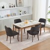 Set of 2 Modern Upholstered Dining Chairs with Curved Backrest and Wood Legs, Comfortable Farmhouse Kitchen Chairs-Panipeachy - 3 of 4