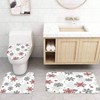 Winter Bathroom Set 4Pcs Waterproof Shower Curtain with Snowflake Design Rugs and Toilet Lid Cover Warm Color - 3 of 4