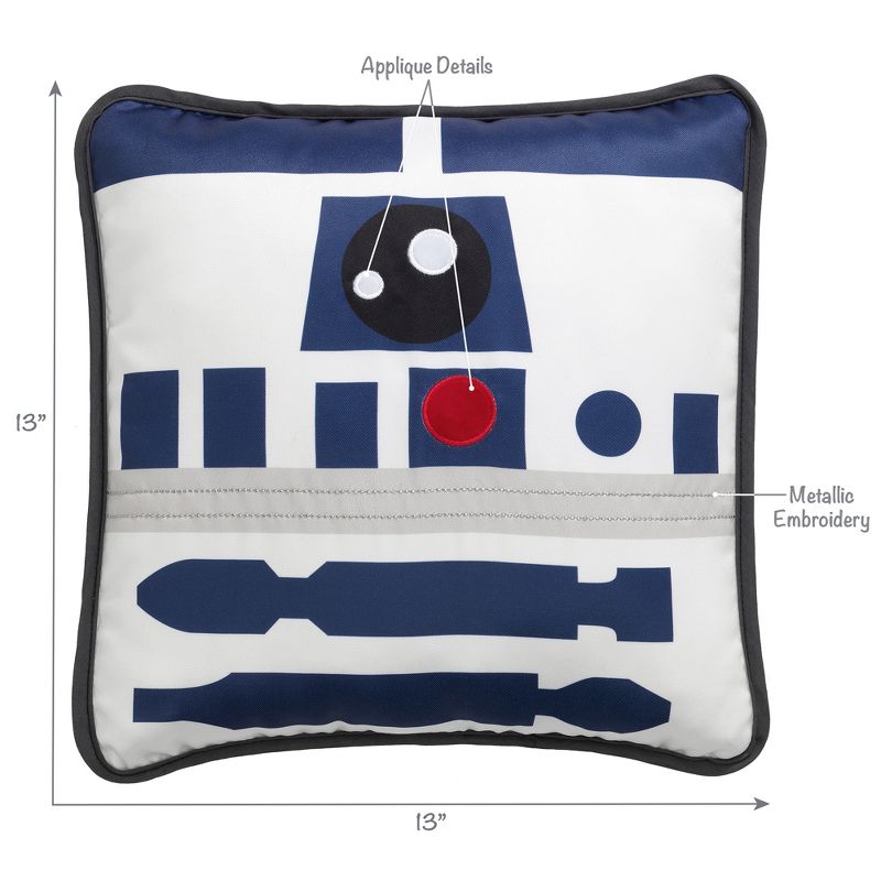 Lambs & Ivy Star Wars Signature R2D2 White/Blue Decorative Throw Pillow, 2 of 6