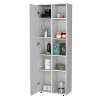 Chery Life 67" H Multistorage Kitchen Pantry with 1 door and 5 open shelves, White - 4 of 4