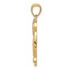 Black Bow Jewelry 14k Yellow Gold and White Rhodium Two Tone Owl Pendant, 11 x 27mm - 2 of 4