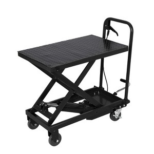 Hydraulic Lift Table Cart, 500Lbs Capacity, No-Slip Pad, Manual Single Scissor Lift Table, for Material Handling and Transportation - 1 of 4