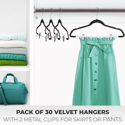 20 Pack Metal Clip Hangers Pants Trousers Skirt Dress Coat Anti-Slip Hook Rack 