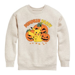 Boys' - Pokémon - Pumpkin Party Graphic Long Sleeve Fleece Sweatshirt - 1 of 4