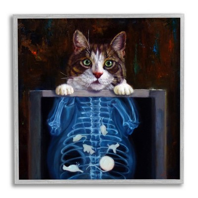 Stupell Industries Funny Cat X-Ray Mice Framed Giclee Art