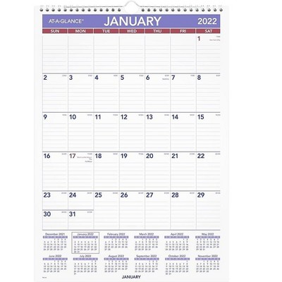 AT-A-GLANCE 2022 17" x 20" Monthly Calendar Multicolor PM2-28-22