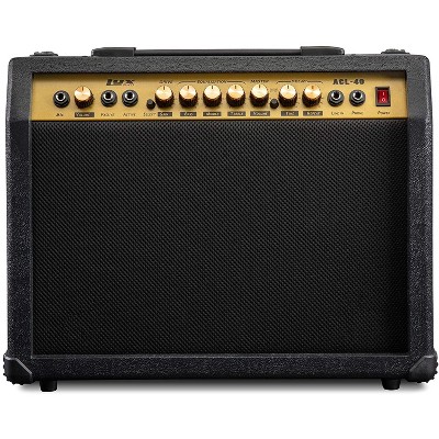 LyxPro 40 Watt Guitar Amplifier Built In Speaker Active Passive, Headphone And Microphone,Aux Input Includes Gain Bass Middle Treble Delay Time Repeat Volume And Grind