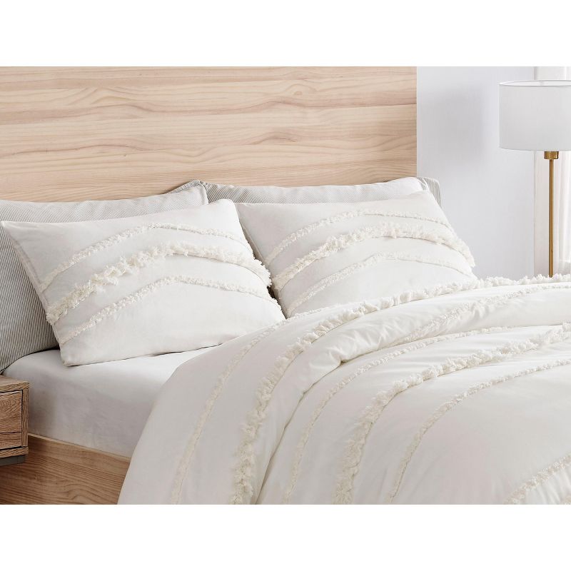 Sweet Jojo Designs Full/Queen Comforter Bedding Set Boho Fringe Ivory 3pc, 4 of 8