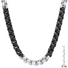 Steeltime Men's two tone black ip and stainless steel box chain necklace. Color Options: Blue, Gold, Silver - 3 of 4