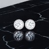 Slickblue Stunning Blue-Green/Clear CZ Halo Earrings – Rhodium-Plated, Cubic Zirconia, Timeless Studs for Women - 2 of 3