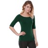 INSPIRE CHIC Women's Half Sleeves Scoop Neck Fitted Layering Soft T-Shirt - 3 of 4