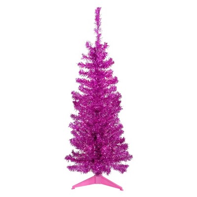 Northlight 4' Pink Artificial Tinsel Christmas Tree, Unlit