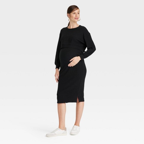 Match Back Ribbed Crop Maternity Skirt Set - Isabel Maternity By