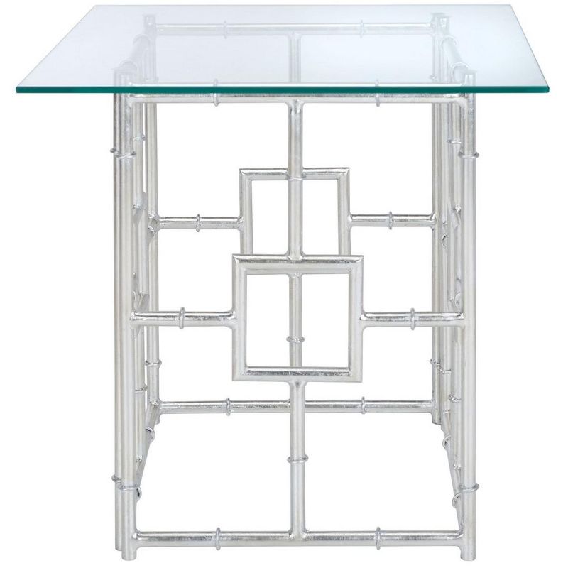 Dermot Glass Top Accent Table - Silver/Clear Glass - Safavieh., 1 of 8