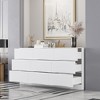 Famapy Horizontal Dresser For Bedroom Modern Minimalist Dresser Hidden Handles White - image 2 of 4