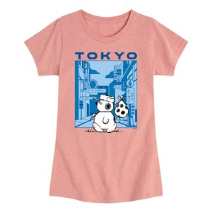 Girls' - Peanuts - Olaf Tokyo Street Fitted Short Sleeve Graphic T-Shirt - 1 of 4