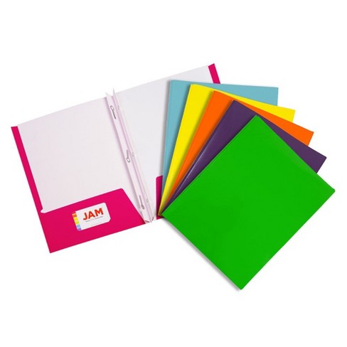 Jam Paper Laminated Two Pocket Glossy Folders With Metal Prongs ...