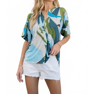Women's Front Pleat Short Sleeve Blouse - Sew In Love