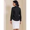 INSPIRE CHIC Women's Satin Collar V Neck Long Sleeve Office Dressy Blouse - 4 of 4