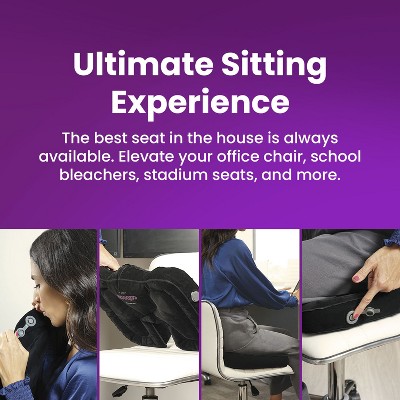 Black Ergonomic Inflatable Seat Cushion for Tailbone Relief