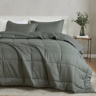 Solid Reversible Comforter and Sham Set - Great Bay Home