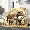 Lomsoe Cozy Elephant Print Blanket - Soft Flannel Blanket Digital Print Design, Elephant Deco Christmas Gift. - 4 of 4