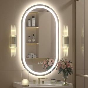 pmir Super Bright 192 LEDs/m LED Lighted Anti-Fog Tempered Glass Irregular Bathroom/Vanity Mirror with ETL & 3-Year Warranty - 1 of 4