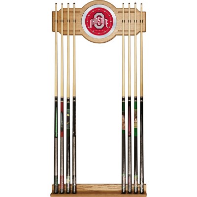 NCAA Ohio State Buckeyes Wood & Mirror Wall Cue Rack 2pc