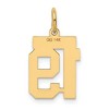 Black Bow Jewelry 14k Yellow Gold, Athletic Collection, Small Polished Number 19 Pendant - 3 of 4