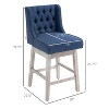 Blue 27" Swivel Bar Stools (Set of 2), Counter Height, Linen Upholstery and Button Tufted Design - 2 of 4