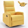 Manual Recliner Chair with Rocker and 360° Swivel, Fabric Upholstery, Handle Recline, Heavy Duty Metal Base - 4 of 4