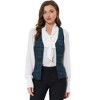 Allegra K Women's Plaid V Neck Single Breasted Sleeveless Racerback Waistcoat - 2 of 4
