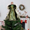 Northlight Angel with Lighted Wings Christmas Tree Topper - 14" - Green and Gold - 2 of 4