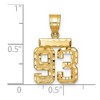 Black Bow Jewelry 14k Yellow Gold, Varsity Collection, Small D/C Pendant Number 93 - 2 of 3