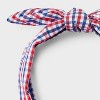Americana Plaid with Tails Top Knot Headband - Red/White/Blue - 3 of 3
