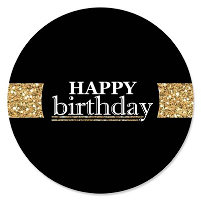 Big Dot of Happiness Adult Happy Birthday - Gold - Birthday Party Circle Sticker Labels - 24 Count