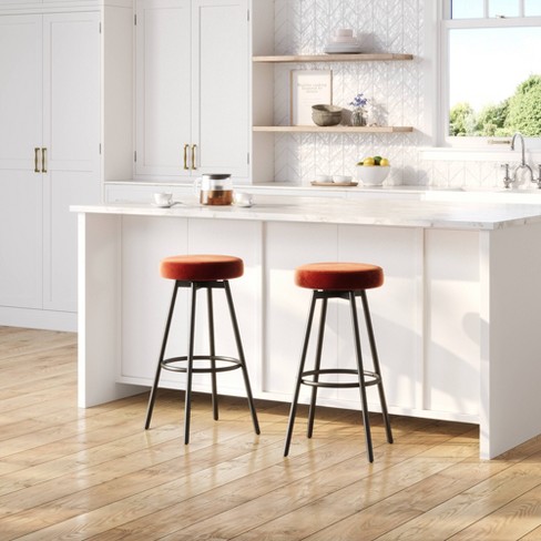 Rust velvet bar discount stools