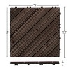 Yaheetech Fir Wood Flooring Tiles, Interlocking Wood Tiles Indoor & Outdoor For Patio Garden Deck Poolside Balcony, Easy Flooring 12" x 12" (27 x Fir Wood Tiles) - 3 of 4