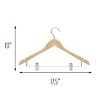 Honey-Can-Do 12pk Maple Wood Suit Hangers: Adjustable Beige Clothes Hangers for Suits, Multipurpose Storage - 2 of 3
