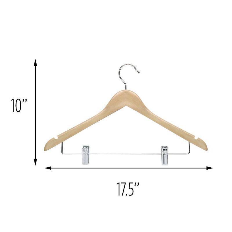 Honey-Can-Do 12pk Maple Wood Suit Hangers, 3 of 5