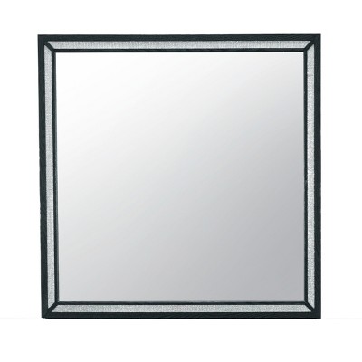GlasFlength Decorative Wall Mirrors Edgy Mirror Industrial Mirror Bold Mirror Sleek Mirror Rectangular Mirror for Bedroom, Black, 44.09"*0.98"*39.57"