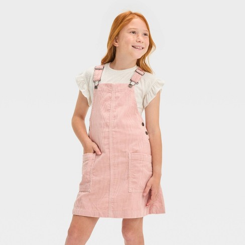 Girls' Corduroy Skirtall - Cat & Jack™ Metallic Pink - image 1 of 3