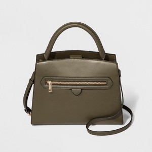 Zipper Satchel Handbag - A New Day Olive, Women
