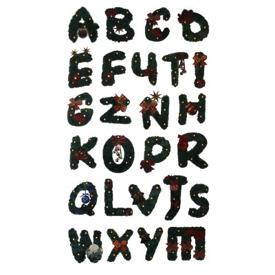 Slickblue Christmas Alphabet Vinyl Wall Decals - Easy to Apply, Festive Décals for Any Room in the House