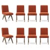Set of 8 Upholstered Dining Chairs, Modern Armless Side Chairs with Solid Wood Legs, Comfortable Padded Seat for Kitchen & Dining Room-Maison Boucle - 2 of 4