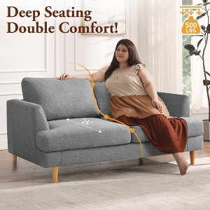 Gericco Loveseat Sofa 56" Mid Century Modern Small Couches for Small Spaces 2-Seat Upholstered Cushion Sofa Couches for Bedroom Apartment - 1 of 4