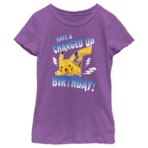 Girl's Pokemon Pikachu Have a Charged Up Birthday T-Shirt - 1 of 4