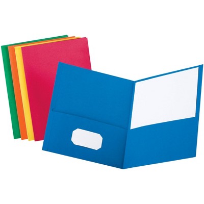 Oxford Leatherine Portfolio, 8-1/2 x 11 Inches, 2-Pocket, Assorted Colors, pk of 25